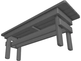 Entryway Bench 3D Model preview