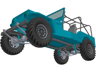 Jeep Willys Long (1945) 3D Model preview