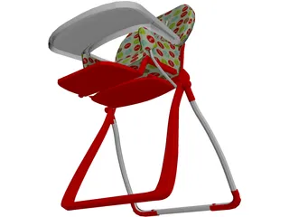 Baby Highchair 3D Model preview