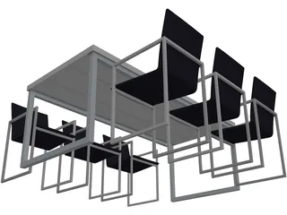 Dining Set 3D Model preview
