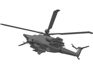 Mil MI-28N Attack Helicopter 3D Model preview