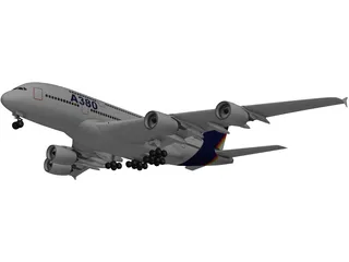 Airbus A380 3D Model preview