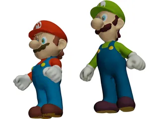 Mario and Luigi Brothers 3D Model preview