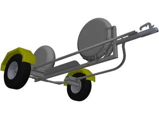 Collapsible Motorcycle Trailer 3D Model preview