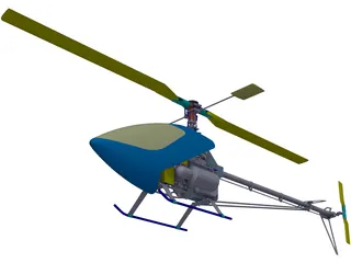 RC Helicopter for 90 engine 3D Model preview