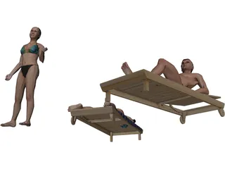 People Beach Collection 3D Model preview
