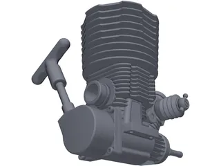 Force .38CNC Nitro Engine 3D Model preview