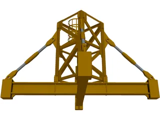 Crane Body Segment Ground Base 3D Model preview