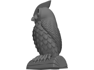 Owl Statue 3D Model preview