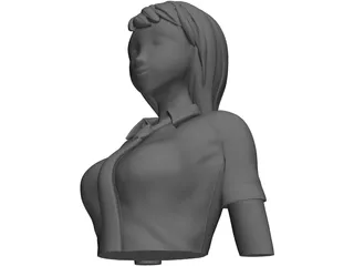 Kawaii Japanese Girl 3D Model preview