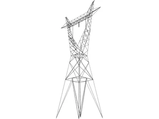 Transmission Tower 735kV 3D Model preview