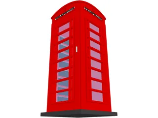 Telephone Booth 3D Model preview