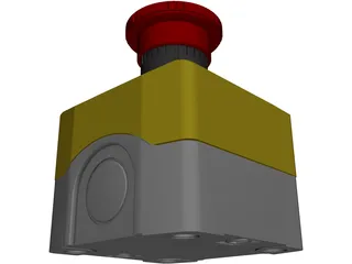 Emergency Stop Button 3D Model preview