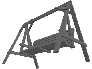 Garden Swing Bench 3D Model preview