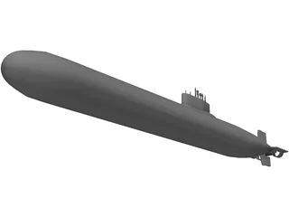 Shark Submarine 3D Model preview