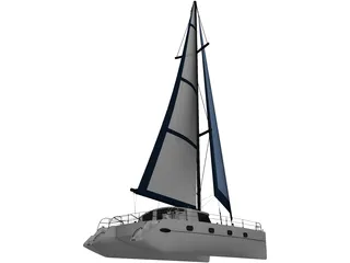 Catamaran Boat 3D Model preview