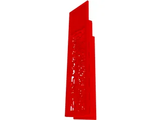 Oriental Red Panel 3D Model preview