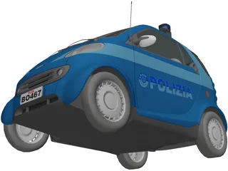 SMART Police Car 3D Model preview