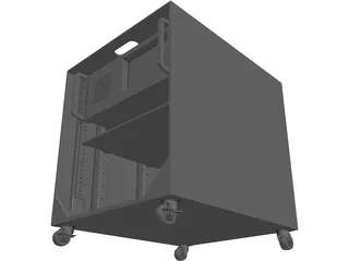 Audio/Server Rack with 4U Instrument 19-inch 3D Model preview