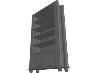 Oak Book Shelf 3D Model preview