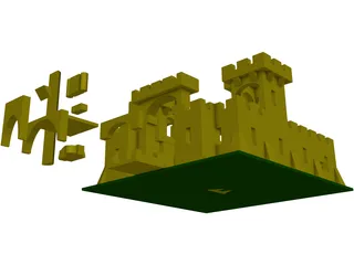 Lego Castle 3D Model preview