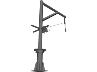 Davit Crane 1000 lbs 3D Model preview