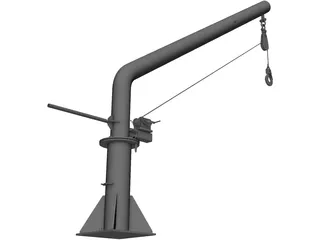 Davit Crane 1500 lbs 3D Model preview