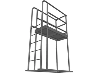 Portable Well Access Mini Deck 3D Model preview