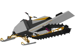 Mountian Snowobile 3D Model preview