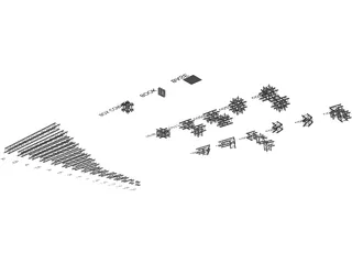 Prolyte H30V Aluminium Truss Structure Collection 3D Model preview