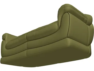 Sofa for 2 Seats 3D Model preview