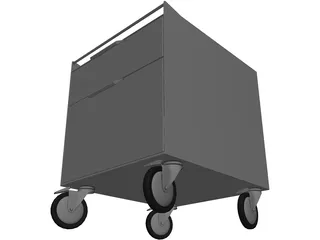 Aluminium Furniture with Wheels 3D Model preview