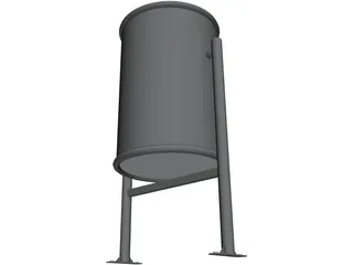 Urban Trash Bin 3D Model preview