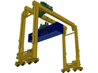 Containers Port Crane 3D Model preview