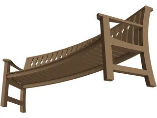 Curved Bench 3D Model preview