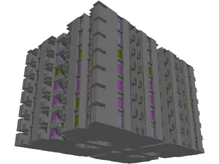 Apartment Building 3D Model preview