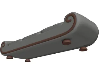 Leather Sofa 3D Model preview