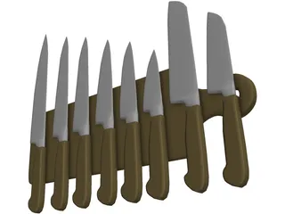 Kitchen Knives 3D Model preview