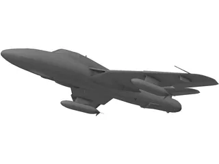 Hawker Hunter 3D Model preview