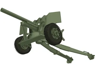 6 Pounder Anti-Tank Gun 3D Model preview