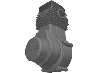Jawa 500CC Engine 3D Model preview