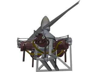 Edwards Five Cylinder Radial Gas Engine 3D Model preview