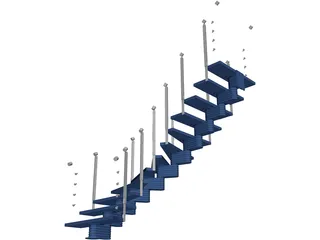 Stair Wood 3D Model preview