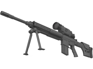 M110 Semi-Automatic Sniper System NV Scope 3D Model preview