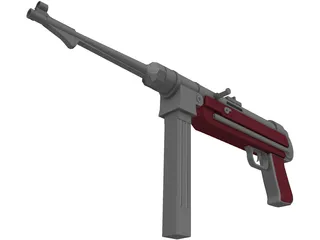 MP 40 Submachine Gun 3D Model preview
