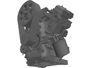 Briggs and Stratton V-Twin Vanguard Gas Engine 3D Model preview