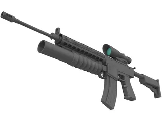 M16 Grenade Launcher 3D Model preview