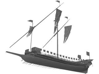 Reale War Ship 3D Model preview