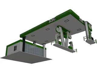 Gas Station 3D Model preview