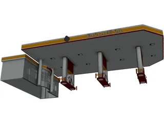 Gas Station 3D Model preview